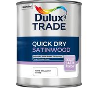 Dulux Trade Quick Dry Satinwood Paint 1L - Pure Brilliant White