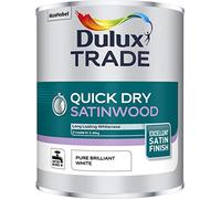 Dulux Trade Quick Dry Satinwood Paint, Pure Brilliant White 1L