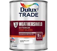 Dulux Trade Weathershield Exterior High Gloss, Pure Brilliant White 1L