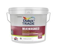 Dulux Trade Weathershield Pure Brilliant White Smooth Masonry Paint, 10L Tin