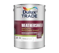 Dulux Trade Weathershield Pure Brilliant White Smooth Masonry Paint, 5L Tin