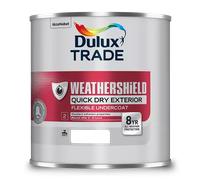 Dulux Trade Weathershield Quick Dry Exterior Flexible Undercoat, White 1L