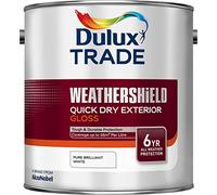 Dulux Trade Weathershield Quick Dry Exterior Gloss Pure Brilliant White 2.5 Litres