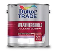Dulux Trade Weathershield Quick Dry Exterior Paint, Pure Brilliant White - High Gloss 5L