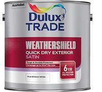 Dulux Trade Pure Brilliant White Satinwood Multi-Surface Exterior Protector Metal & Wood Paint, 2.5L