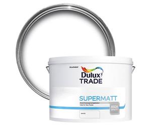 Dulux Trade White Super Matt Wall & Ceiling Emulsion Paint, 10L