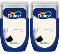 Dulux Walls and Ceilings Tester Paint, Fine cream Matt, 30 ml (Pack of 2)