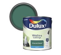 Dulux Walls & Ceilings Matt Emulsion Paint, Long-Lasting, Easy-To-Apply, Quick Drying, Perfect For Living Rooms, Bedrooms, Hallways, Kitchens, Indoor & Outdoor Use, 2.5L, (Emerald Glade)