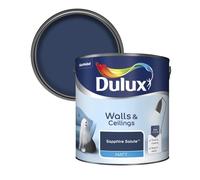 Dulux Walls & Ceilings Matt Emulsion Paint, Long-Lasting, Easy-To-Apply, Quick Drying, Perfect For Living Rooms, Bedrooms, Hallways, Kitchens, Indoor & Outdoor Use, 2.5L, (Sapphire Salute)