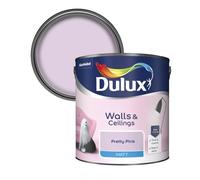 Dulux Walls & Ceilings Matt Emulsion Paint, Long-Lasting, Easy-To-Apply, Quick Drying, Perfect For Living Rooms, Bedrooms, Hallways, Kitchens, Indoor & Outdoor Use, 2.5L, (Pretty Pink)