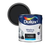 Dulux Walls & Ceilings Rich Black Matt Emulsion Paint, 2.5L