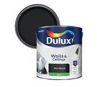 Dulux Walls & Ceilings Rich Black Silk Emulsion Paint, 2.5L