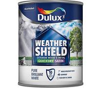 Dulux Weather Shield Quick Dry Satin Paint, 750 ml - Pure Brilliant White