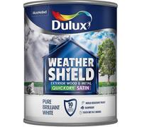 Dulux Weather Shield Quick Dry Satin Paint 750ml Pure Brilliant White for Wood