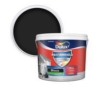 Dulux Weathershield All Weather Protection Black Smooth Matt Masonry Paint, 10L Tin