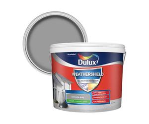 Dulux Weathershield Concrete Grey Smooth Matt Masonry Paint, 10L