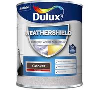 Dulux WeatherShield Exterior Wood & Metal High Gloss Easy Application Rainproof Mould Resistant Paint Conker 750ml