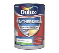 DULUX WEATHERSHIELD Pure Brilliant White Smooth MATT Masonry Paint, 5L