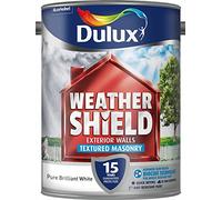 Dulux Weathershield Textured Masonry Paint - Pure Brilliant White - 5L