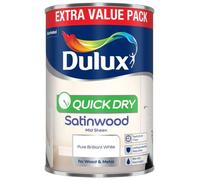 Dulux Wood & Metal Interior Satinwood Non-Drip Mid Sheen Paint 1.25L - White