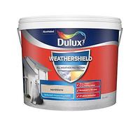 Dulux WPE Weathershield Textured Masonry Paint - Sandstone - 10L Exterior Wall Paint, Weatherproof & Crack Covering