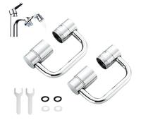 Dulvo Faucet Extender, 1080° Rotating Multifunctional Faucet Extender, U Shaped Faucet Extender, 2 Modes Universal Sink Faucet for Splash Reduction, for Bathroom Sink Kitchen (2PCS)
