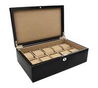 Dulwich Designs Windsor Black Leather 10pc Watch Box