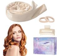 Dulynva Heatless Curling Ribbon | Adjustable Velvet Hair Band with Slip-Resistant Bow | No Heat Hair Rollers for Overnight Curls | Perfect for Travel, Everyday Use & Gift (New)