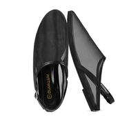 Dumalum Mesh Ballet Flats for Women Mary Jane Animal Print Shoes Casual Ballerina Flats Fall 2025, Black, 5.5 UK