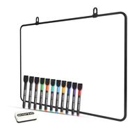 DumanAsen 30x40cm Magnetic Whiteboard - Dry Erase Board, Durable Writing Surface, Perfect for Office, Home, or Classroom Use, Includes whiteboard pens and Eraser, 12x16 Inches - Black