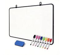 DumanAsen Dry Erase Whiteboard, Double Sided White Board with Dry Erase Pens and Eraser for School, Home, Office, Remote Learning (Black, 60cm*45cm)