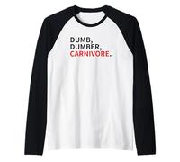 Dumb Dumber Carnivore Vegans Team Vegan Animals are Friends Raglan Baseball Tee