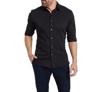 DUMB Men's Hidden Zipper Shirt - Oxford Stretch Cotton With Fake Buttons (Color: 4, Size: L)