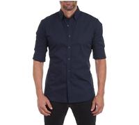 DUMB Men's Hidden Zipper Shirt - Oxford Stretch Cotton With Fake Buttons (Color: 6, Size: M)