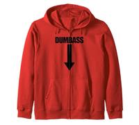 Dumbass Arrow Down Funny I'm A Dumbass Zip Hoodie