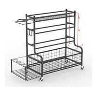 Dumbbel Rack, Dumbell Stand with Multi-direction Wheels and Hooks, Weight Storage Rack for Dumbbells, Kettlebells, Yoga Mats, Yoga Poses, Yoga Blocks, Home Gym Fitness, 150KG Capacity