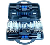 Dumbbell Barbell 30kg Set Adjustable with Carry Case Portable Home Gym Fitness Sports