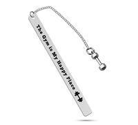Dumbbell Bookmarks Workout Bookmarks Funny Gym Workout Jewelry Fitness Trainer Bookmarks Gifts for Women Men Bodybuilding Jewelry The Gym is My Happy Place/Believe Inspirational Fitness Gifts