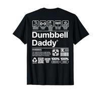 Dumbbell Daddy and Dad Gym Workout Father Funny T-Shirt, Men, Black, X-Large