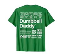 Dumbbell Daddy and Dad Gym Workout Father Funny T-Shirt, Men, Kelly Green, Medium