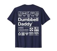 Dumbbell Daddy and Dad Gym Workout Father Funny T-Shirt, Men, Navy Blue, 4X-Large