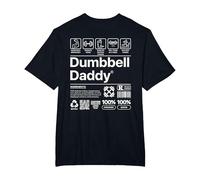 Dumbbell Daddy and Dad Gym Workout Father Funny T-Shirt, Men's Big and Tall, Black, 2X Tall