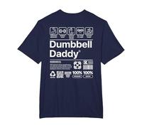 Dumbbell Daddy and Dad Gym Workout Father Funny T-Shirt, Men's Big and Tall, Navy Blue, 2X Tall