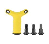 Dumbbell Grip Handle Converter for Weight Lifting, Home Workout Equipment with Resistance Cord Hole, 5.51x5.12 inch- Yellow