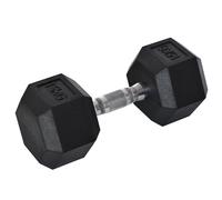 Dumbbell Hand Weight 15Kg Single Rubber Hex Portable Home Gym Black