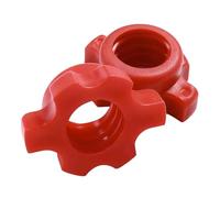 Dumbbell Nuts, spinlock dumbbell collars Pack, spinlock dumbbell collars of 2 Red PVC Plastic Spinlock Collar Screw Clamps Anti Slip Stable Secure Dumbbell Accessory Strength Training Equipment for We