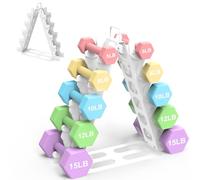 Dumbbell Rack 5 tier(Dumbbells not included), A-Frame Metal Dumbbell Holder with Handle, Multilevel Weight Storage Organizer for Dumbbells, Tree Shape Compact Weight Rack/Holde(White)