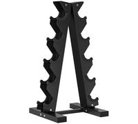 Dumbbell Rack Black Steel 66H x35L x33Wcm 5-Pair 10-Rack Non-Slip Feet Max100kg
