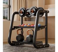 Dumbbell Rack for Home Gym 3-Tiers Metal Weight Rack for Kettlebell Workout Equipment Storage Stand Holder Stand Only