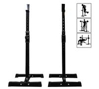 Dumbbell Rack Home Workout Gym Adjustable Indoor Barbell Rack, Steel Fitness Squat Stand, Heavy Duty Weights Bar Barbell Squat Stand, for Home Gym Training Work Out,Red